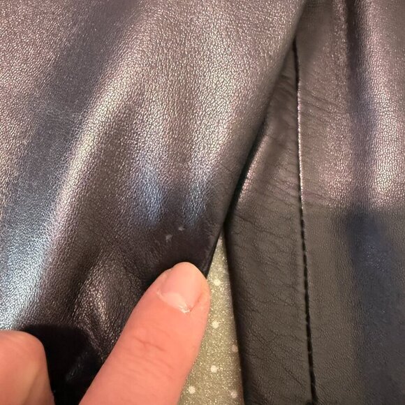 Women’s 4 Donald J Pliner Black Real Leather High Rise Ankle Zip Pants - Picture 10 of 11